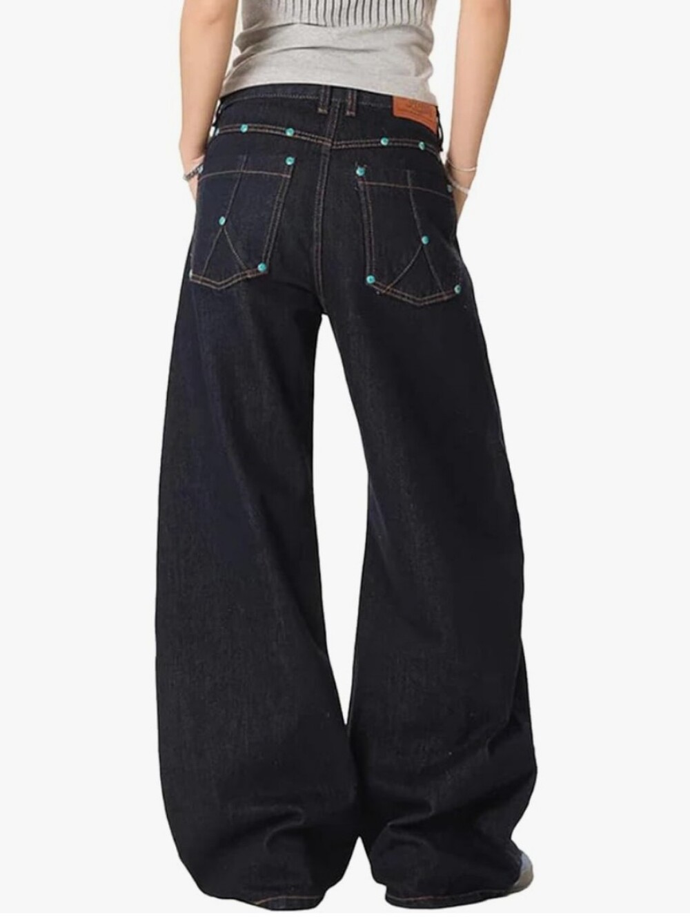 Aelfric Eden Baggy Jeans Vintage Rivet Barrel High Waisted Wide Leg Y2k NWT 29 - Picture 2 of 15
